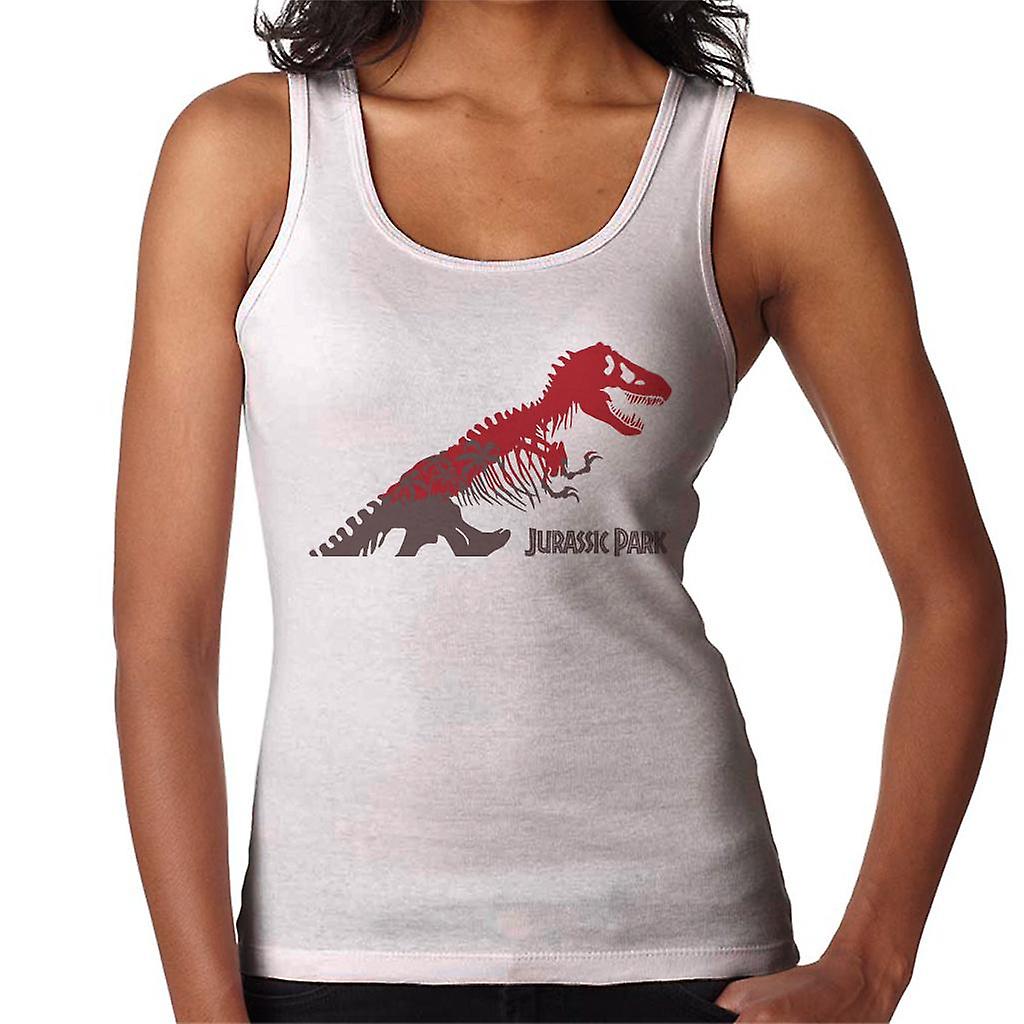 Jurassic Park T Rex Red Skeleton Silhouette Women's Vest