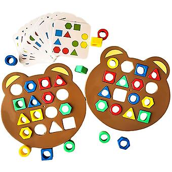 Upgraded Shape Matching Game Kleur Zintuiglijke Educatief Speelgoed, Kinderen Puzzels Geometrische Vorm Snel Matching Board, Kleur & Vormen Puzzels Lea