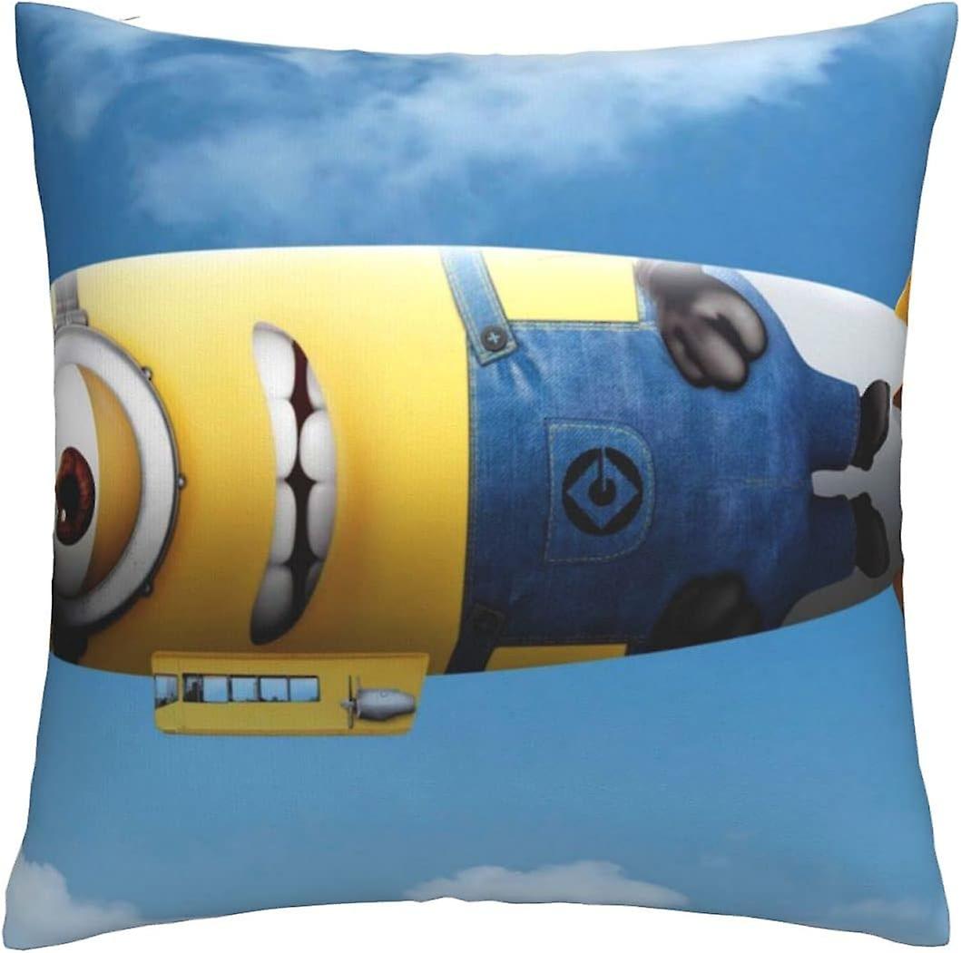 柔らかく快適なミニオンズクッションカバー装飾的な正方形のスロー枕カバーソファ車の枕カバー屋外の装飾ホームベッドの装飾45cm x 45cm、ダブル