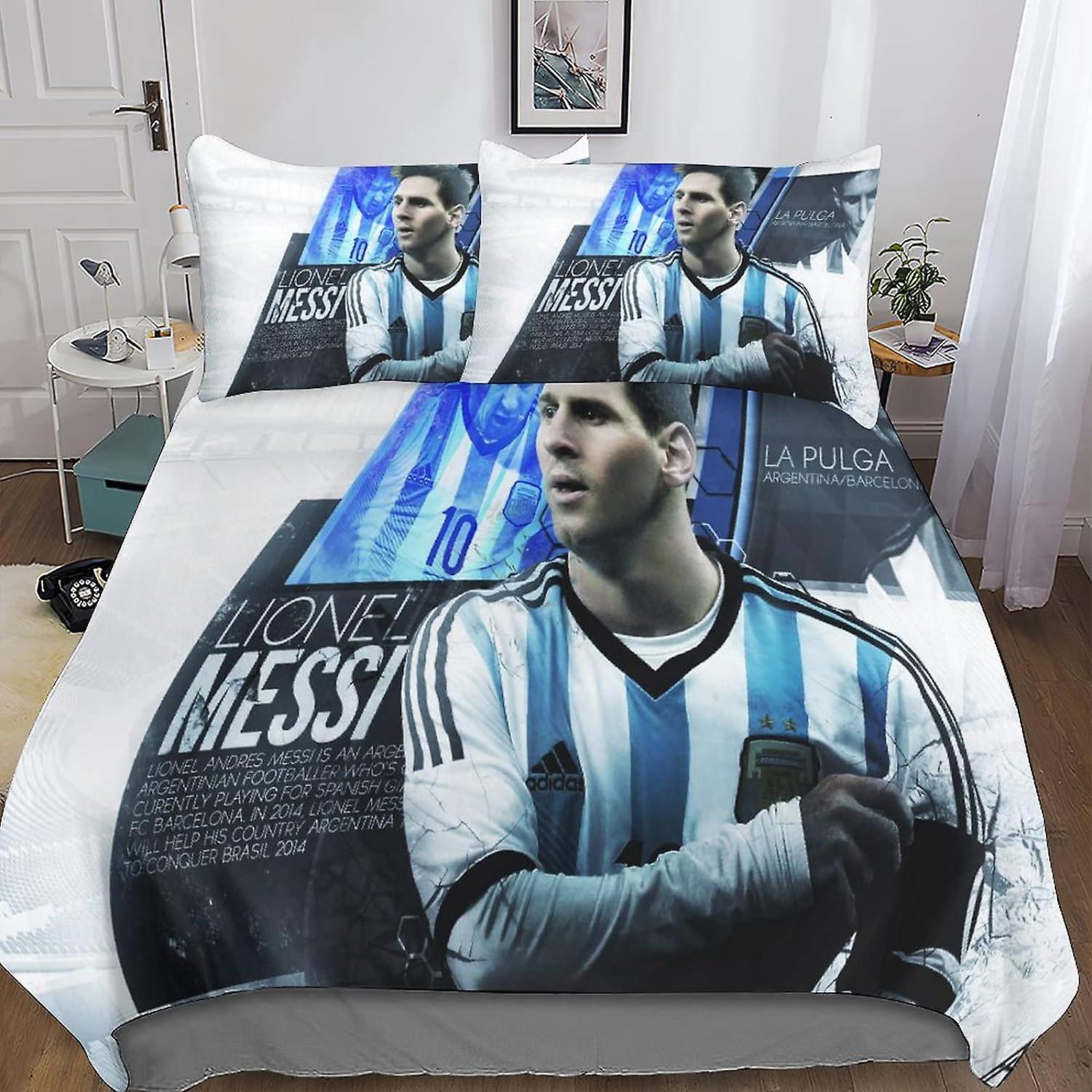 KNITII Lionel Messi Duvet Cover Quilt Cover with Pillowcases 3D - Main Image