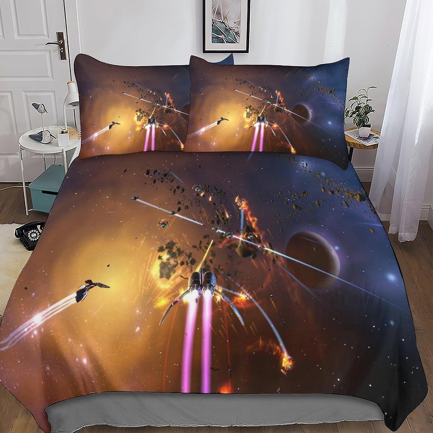 QIRMOUEY ستار وورز غطاء لحاف 3 قطع غطاء لحاف للأطفال والمراهقين والكبار ، غطاء لحاف ستوكات ، مجموعة الفراش مع أكياس الوسائد