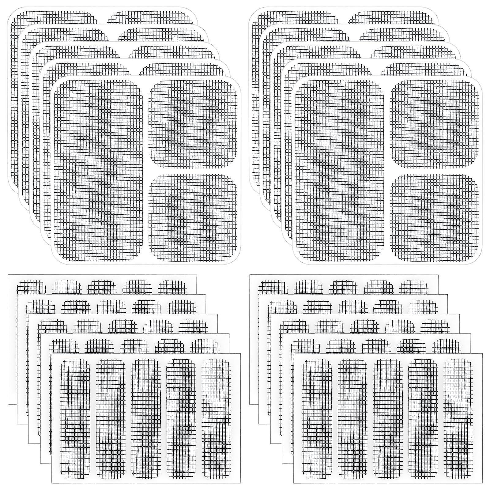Fly Screen Repair Set, 80 Pieces Window Door Patch Repair, Mosquito Net, Insect Net Repair Kit, Self-Adhesive Insect Protection -GSLA
