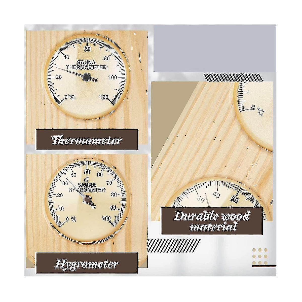 Wooden Thermometer and Hygrometer 2 in 1 Humidity Temperature Measurement for Home Family Hotel KJNHN4.19