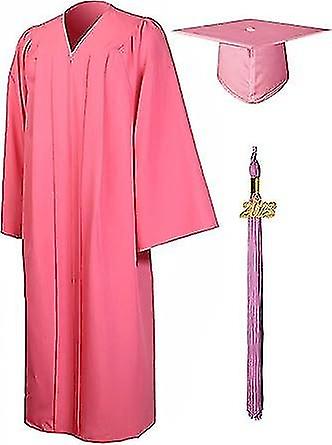 玫瑰皇家大学成人毕业礼服和毕业帽 2023 男女通用高中毕业典礼 Att