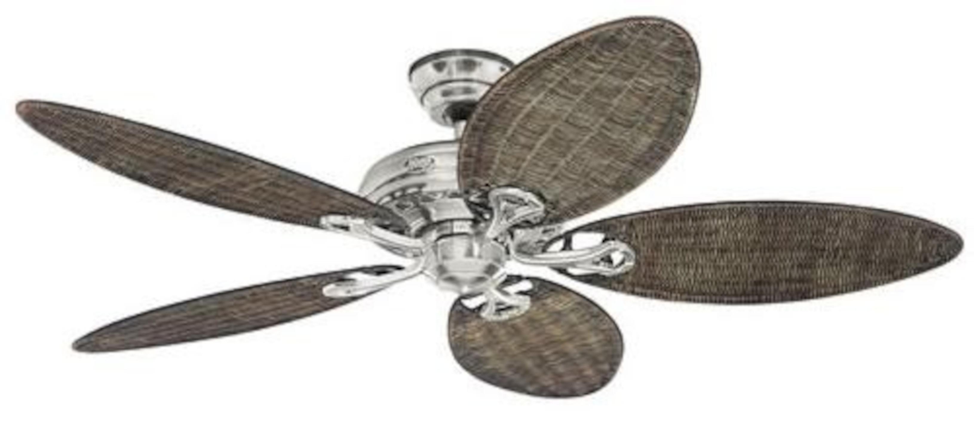 Ceiling Fan SAVOY 132 cm / 52" brushed chrome / wicker blades