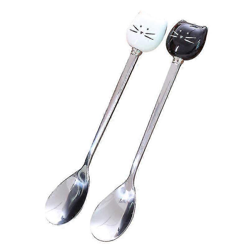 1pcs Kitchen Tableware, Ceramic And Stainless Steel Spoon
