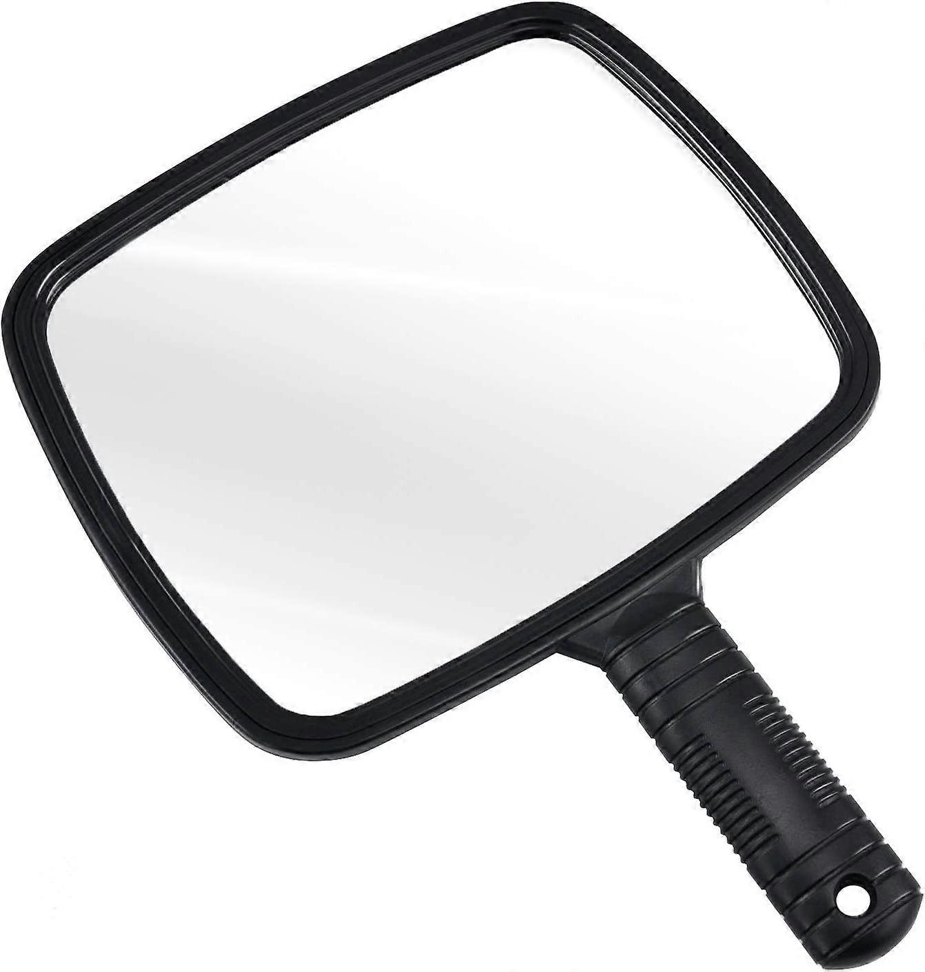 Manual Barber Mirror for Professional Salons with Handle - Rectangular Hand Held Mirror - Makeup Mirror
