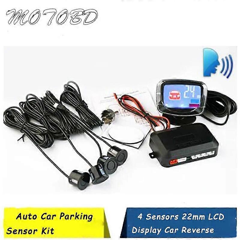 12V Auto Car Parking Sensor Kit 4 Sensors 22mm LCD Display Car Reverse Backup Radar Monitor System ST1M532