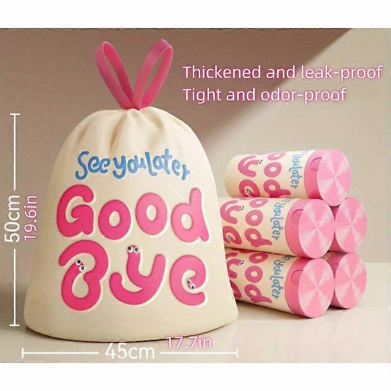 (30/60Pack)Garbage,Household trash bags,Cute Drawstring Garbage Bag,Super load-bearing,Suitable for kitchen, toilet, bedroom household items.Say goodb