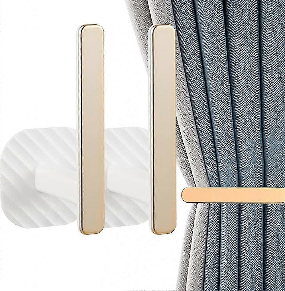Gold Curtains Tiebacks With L-shaped | Wall Hooks Holdback Tiebacks For Home Bathroom Cafe Balcony Kitchen