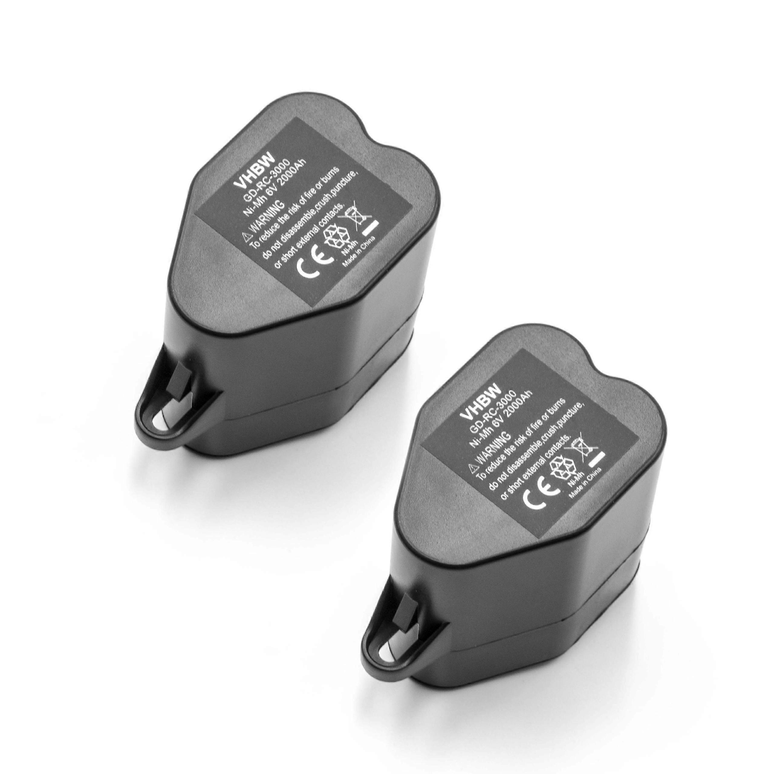 vhbw 2x Akku kompatibel mit Siemens VSR 8000 Sensor Cruiser Staubsauger (2000 mAh, 6 V, NiMH)