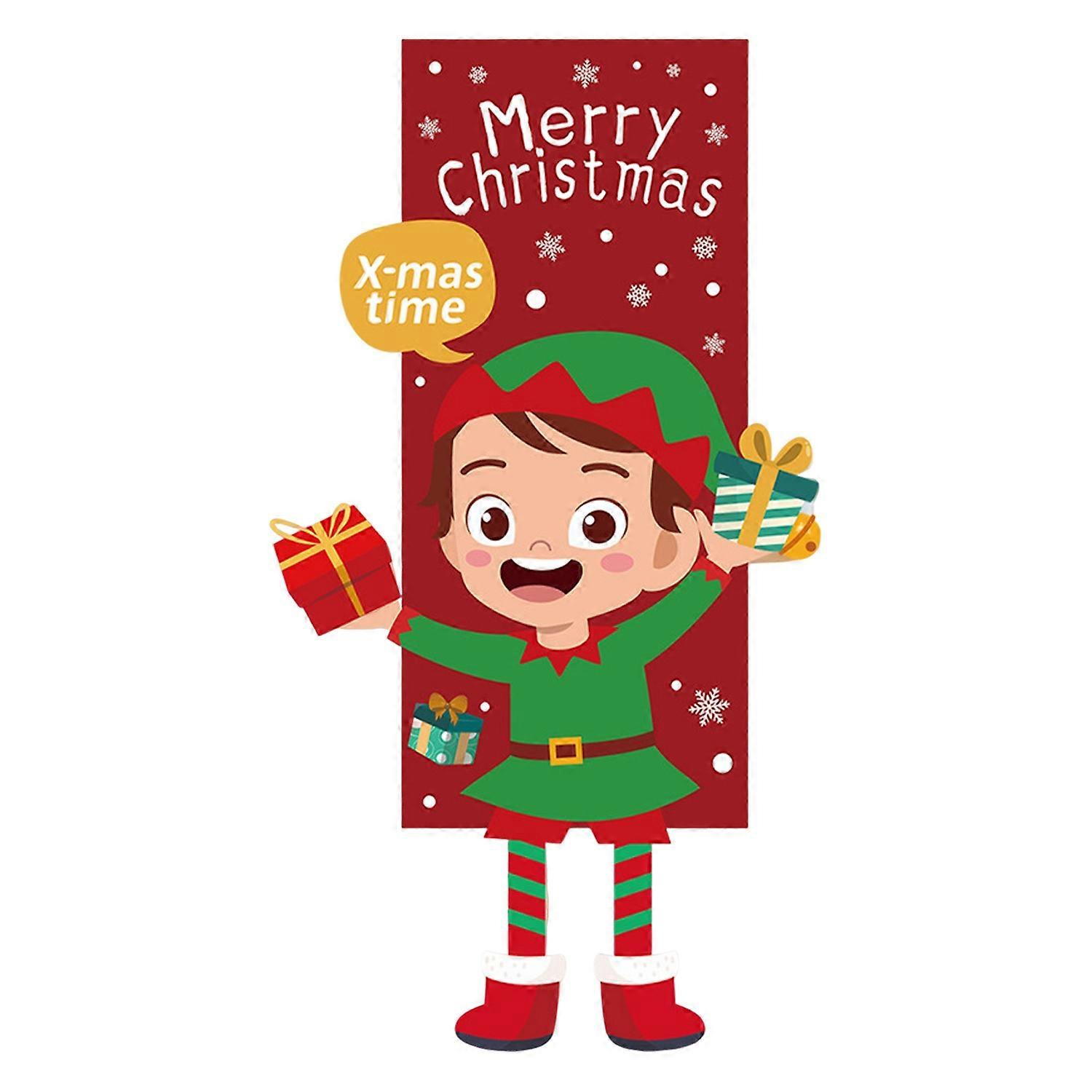 Christmas Hanging Flag Banner with Clear Patterns Bright Colors Create Atmosphere Eye-catching