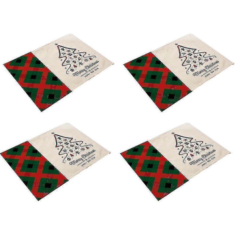 4er Set Winter Schnee Küchenmatte Wendebaumwolle