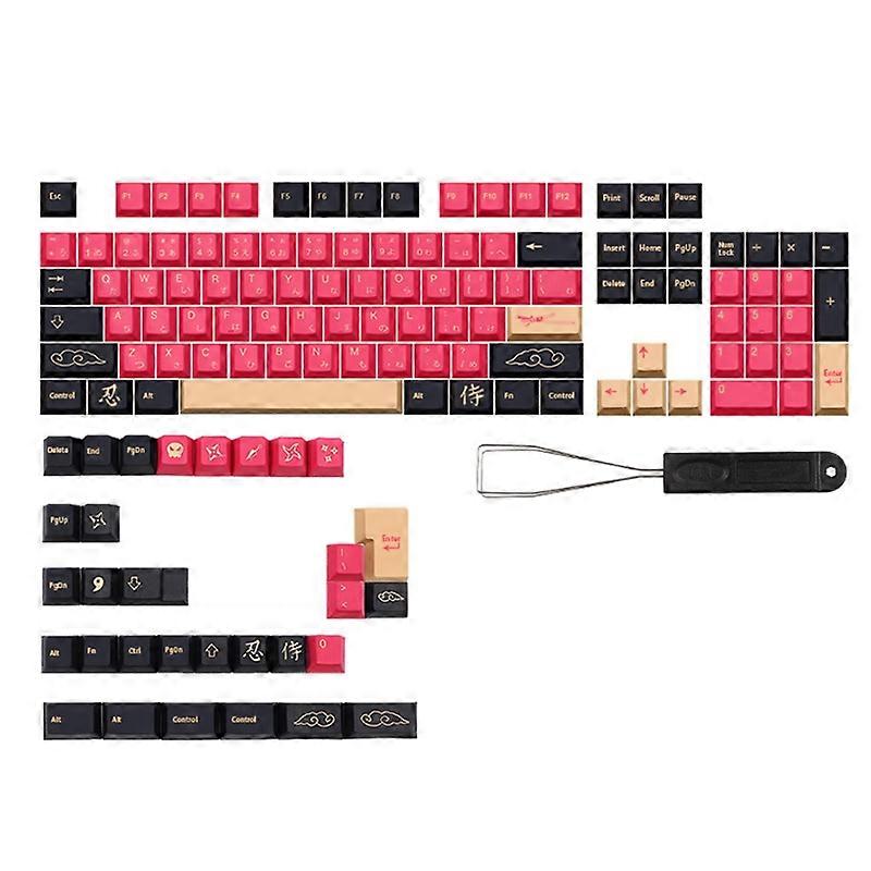 135 PBT Keys Japanese Samurai Keycaps for Cherry MX Switch Mechanical Keyboard