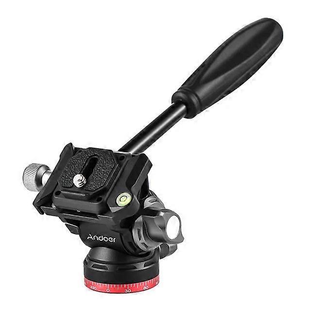 Andoer Compact Video Fluid Pan Tilt Head Panorama Ballhead Tripod Mount 1/4inch Screw 10kg Load Capacity With Handle