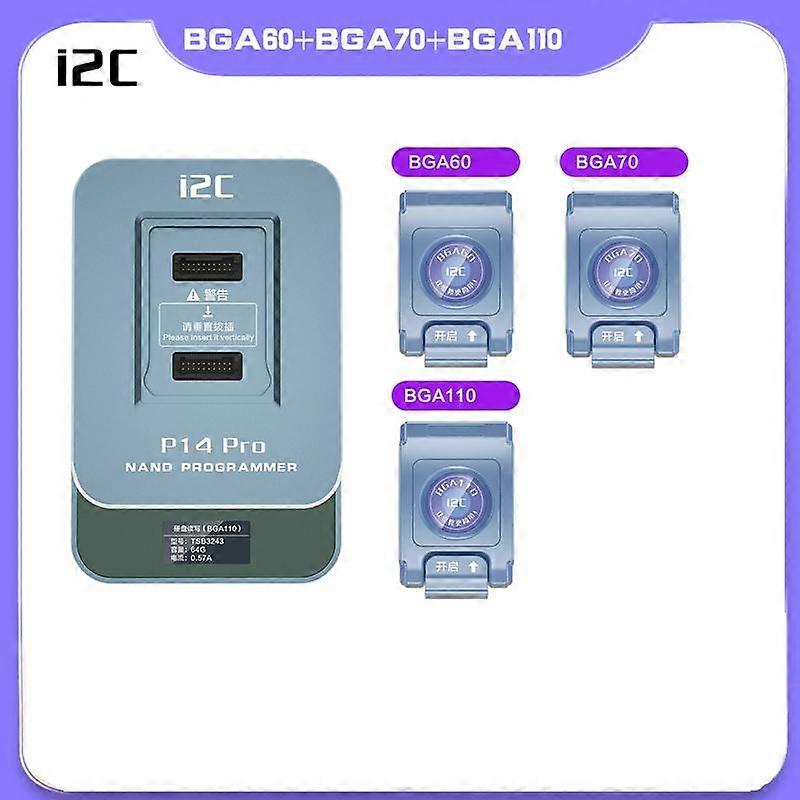 I2C P14Pro Hard Disk Repair Device BGA60 BGA70 BGA110 Programmer for Phone 5-13 Series SYSCFG Data Modification & Write Tool