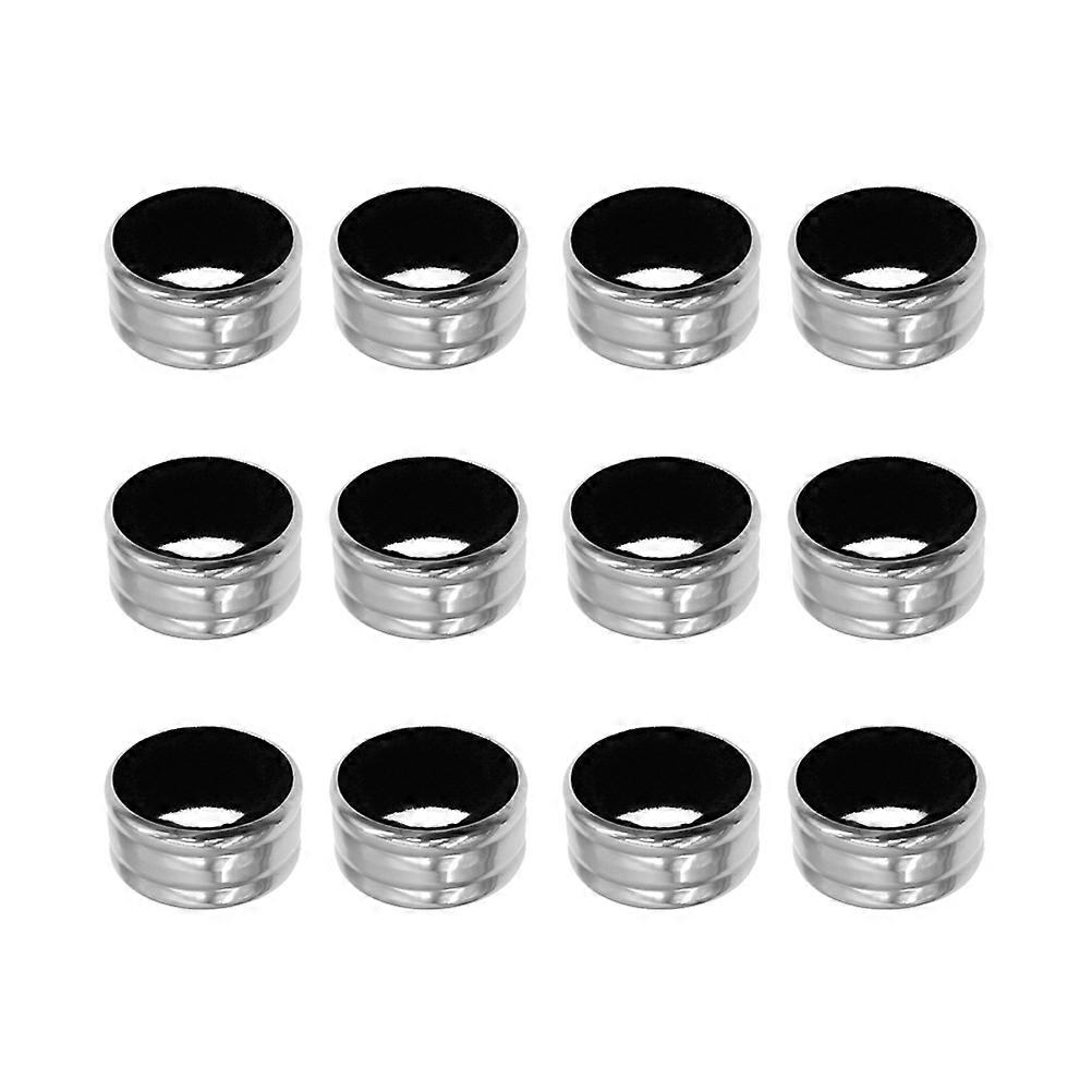 12PCS Stainless Steel Wine Bottle Leak-Proof Collar Anti-Overflow Ring Red Wine Drip Stop Ring Ring Bar Tools Wine Accessories - with Stripe (Silver)