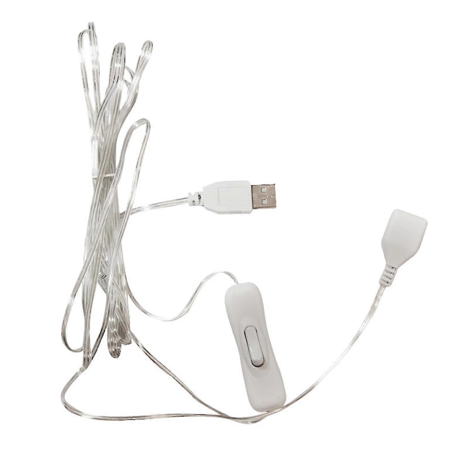 Transparent Extension Cable With Switch Practical Usb Port Flexible Lamp Cord