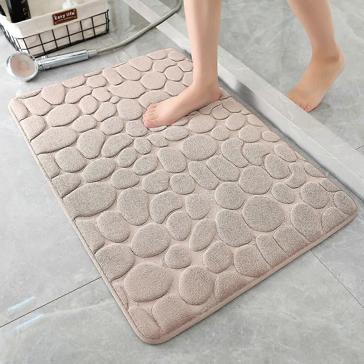 Memory Foam Badematte Cobblestone Baderomstepper Super Vannabsorberende Badematter (kha KHK