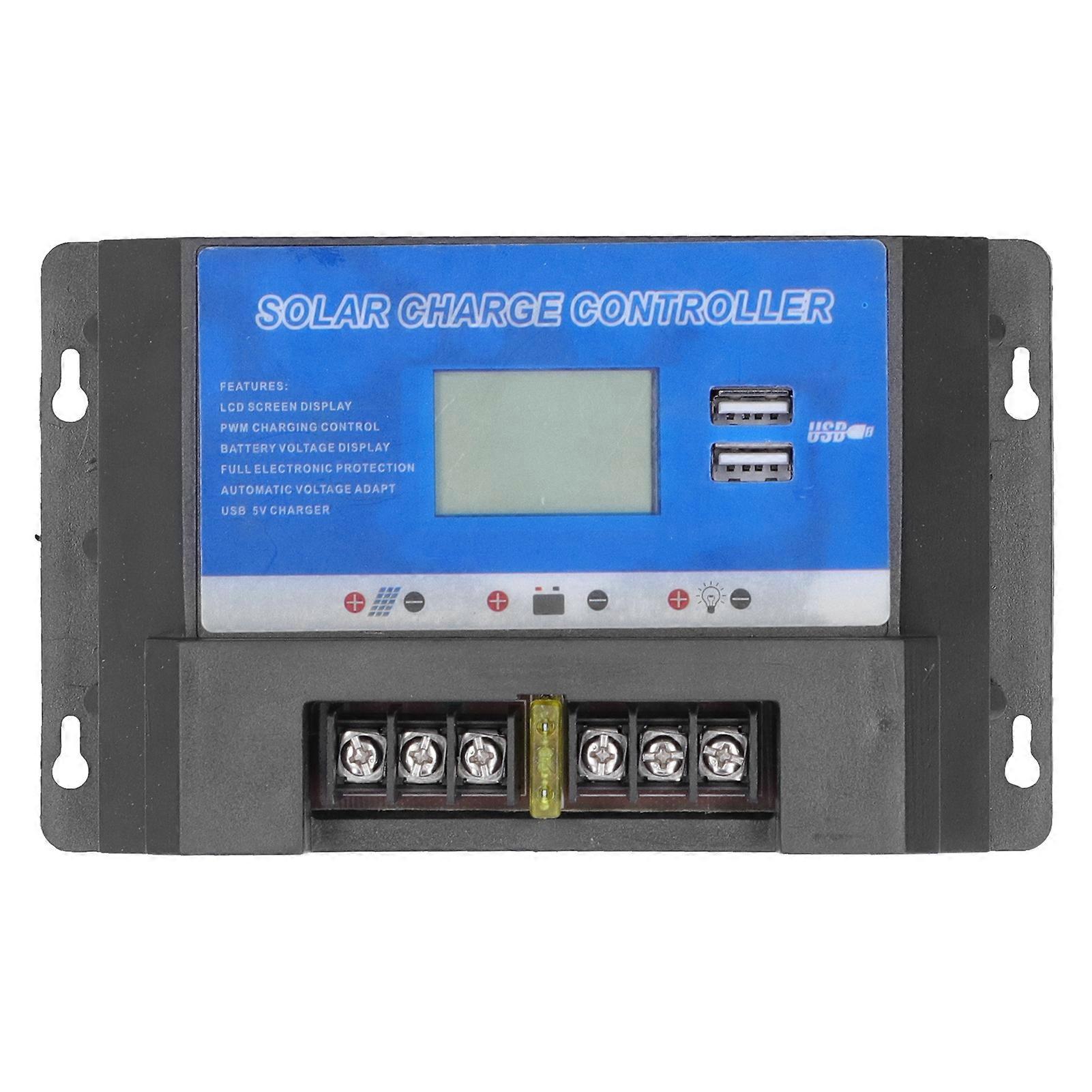 Solar Charge Controller LCD Display Dual Usb Interface Durable Solar Panel PV Regulator20A