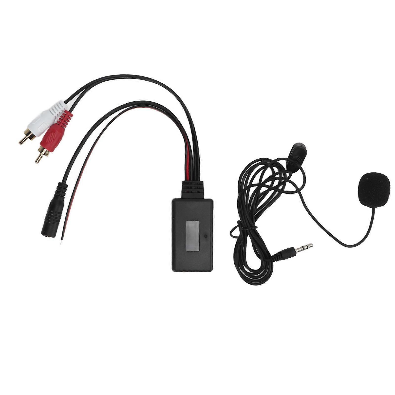 Adaptateur sans fil Bluetooth AUX de voiture avec microphone mains libres à 2 entrées audio RCA pour Kenwood