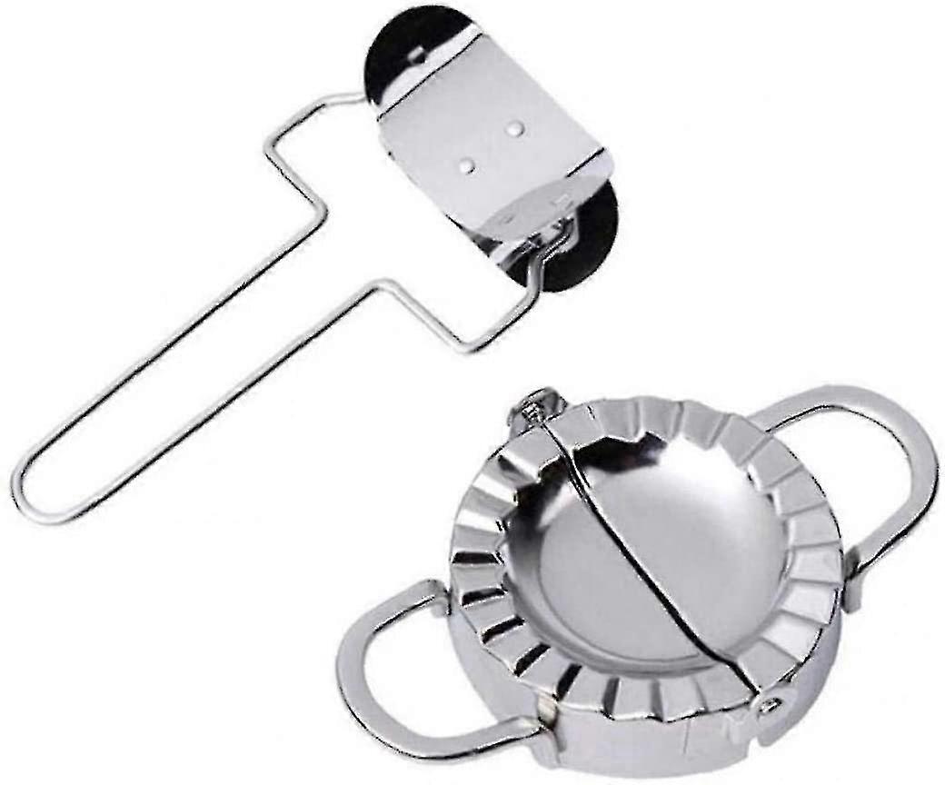 rustfritt stål dumplings mold 2 stk / sett rustfritt stål dumpling mold
