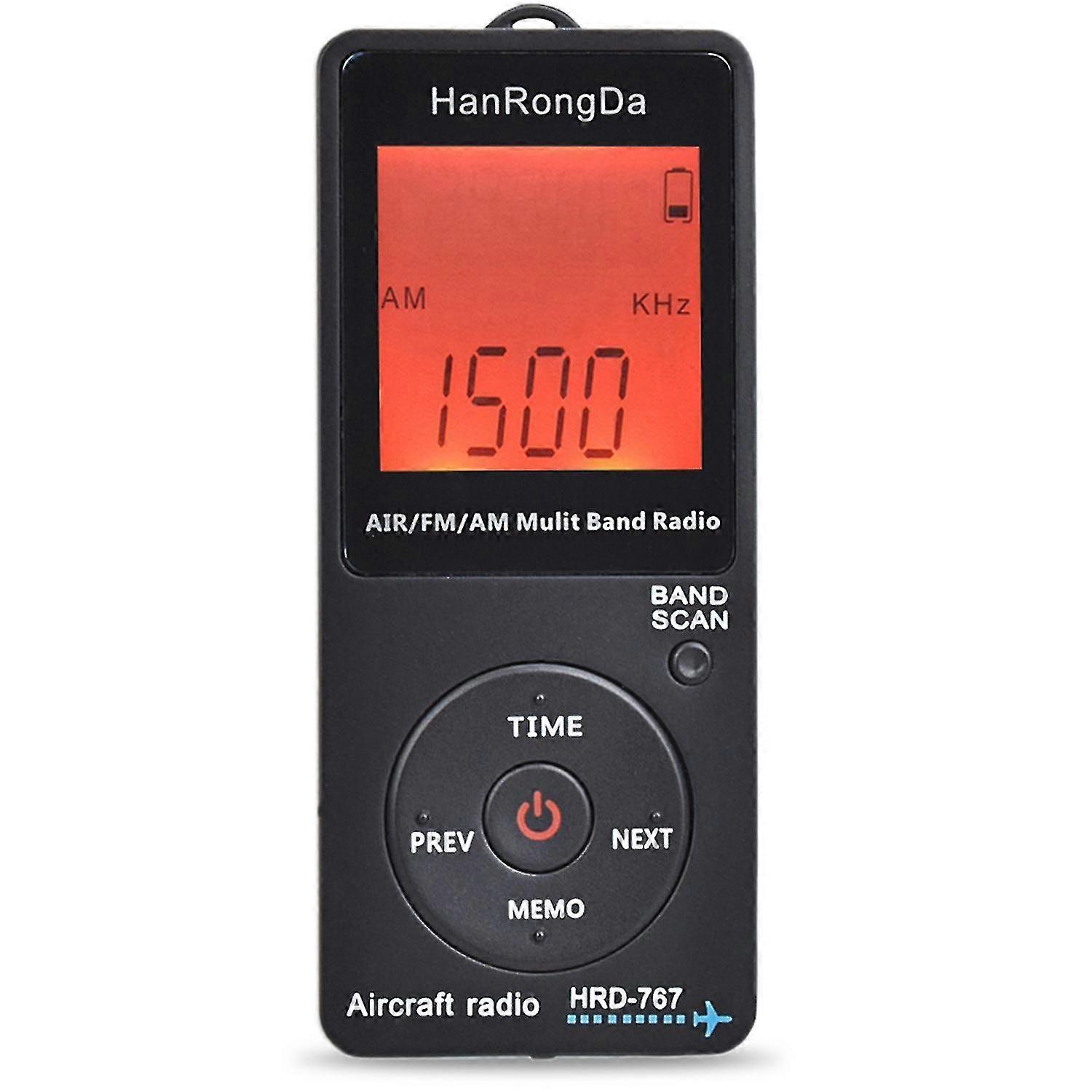 Radio Aircraft Band Receiver Fm/am/air Radio World Band With Lcd Display Lock Button Pocket Radio With Earphone -JA
