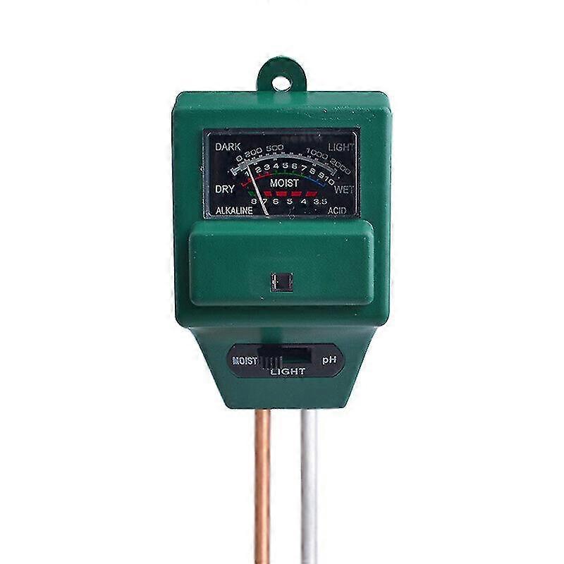 PH, humidity and solarium soil, 3 in 1 detector, green