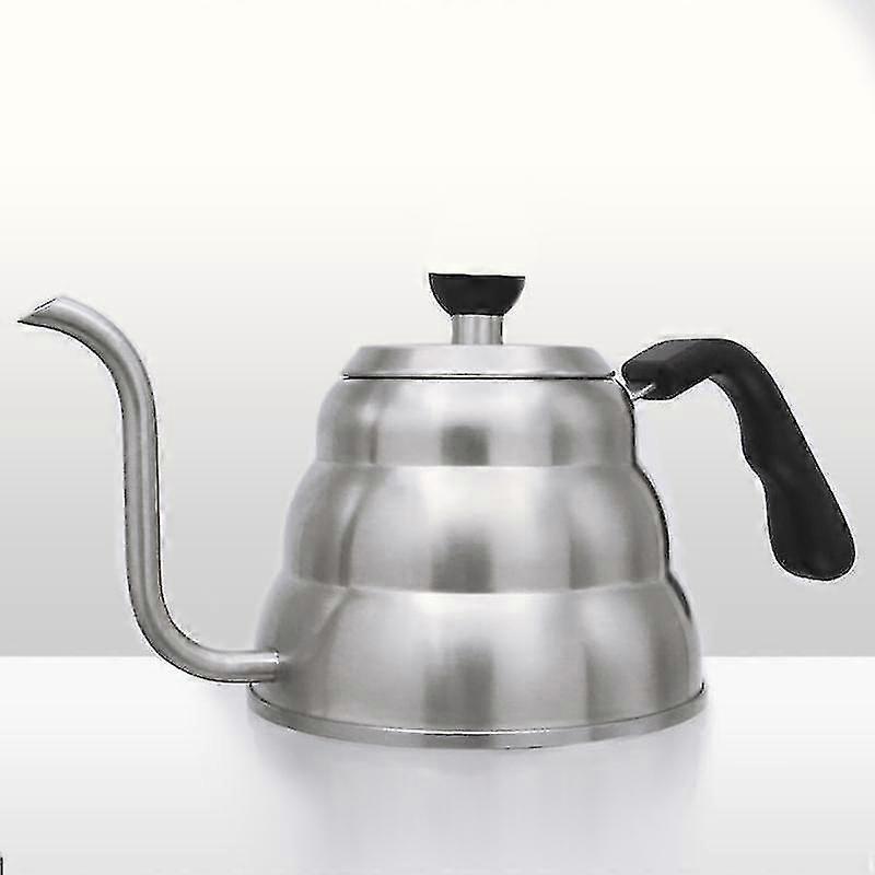 1/1.2l Less Steel Pour Over Tea Gooseneck Drip Pot Teapot-zzy