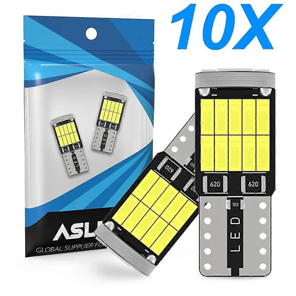 10x W5W T10 Led Bulbs Canbus 4014 26SMD 6000K 168 194 Led 5w5 Car Interior Dome Reading License Plate Light Signal Lamp