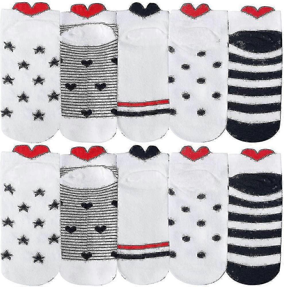 Cotone da donna 10 paia Heart Pattern Multicolored-t
