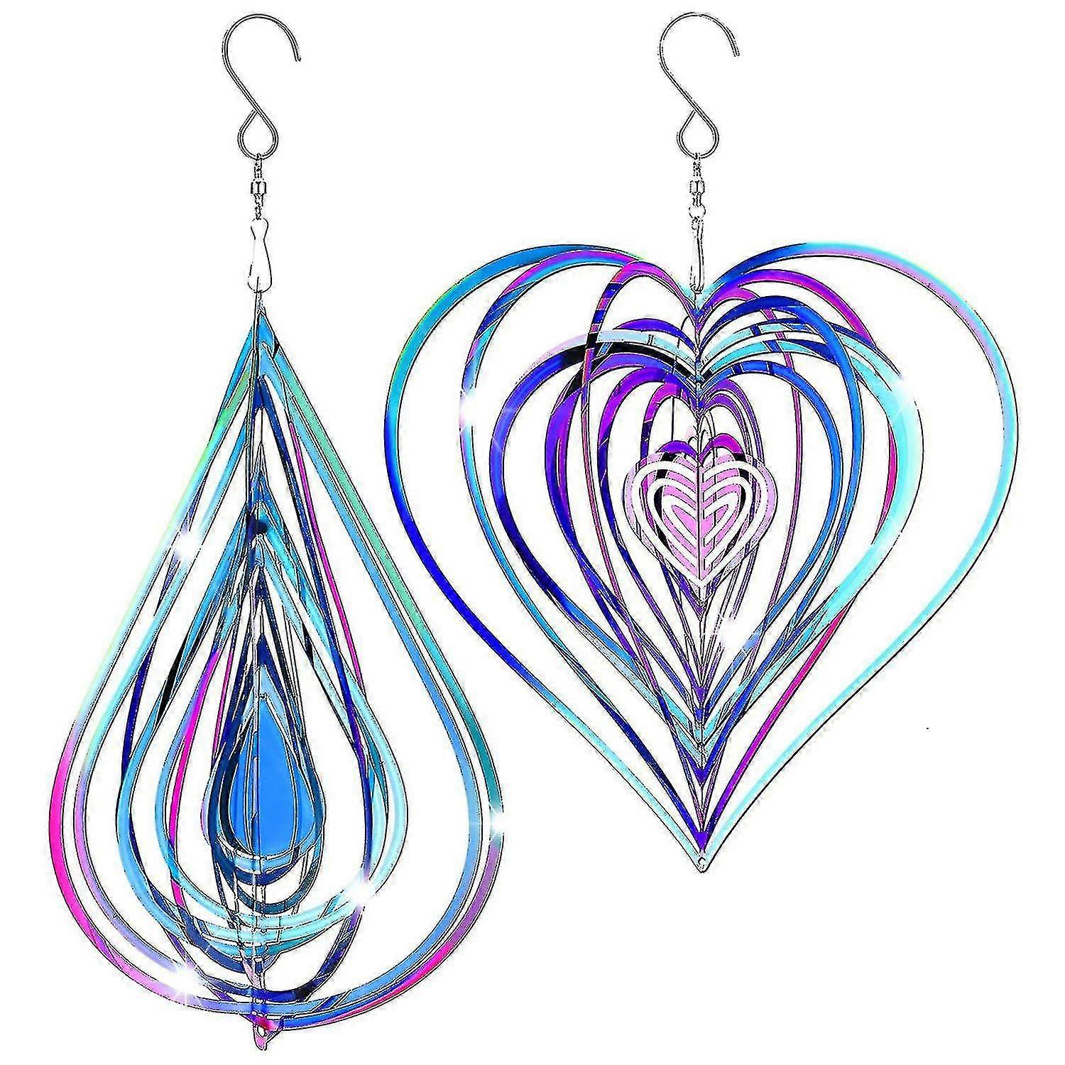3d Wind Chimes Spinner Outdoor Wind Sculptures Flowing Mirrored ,b