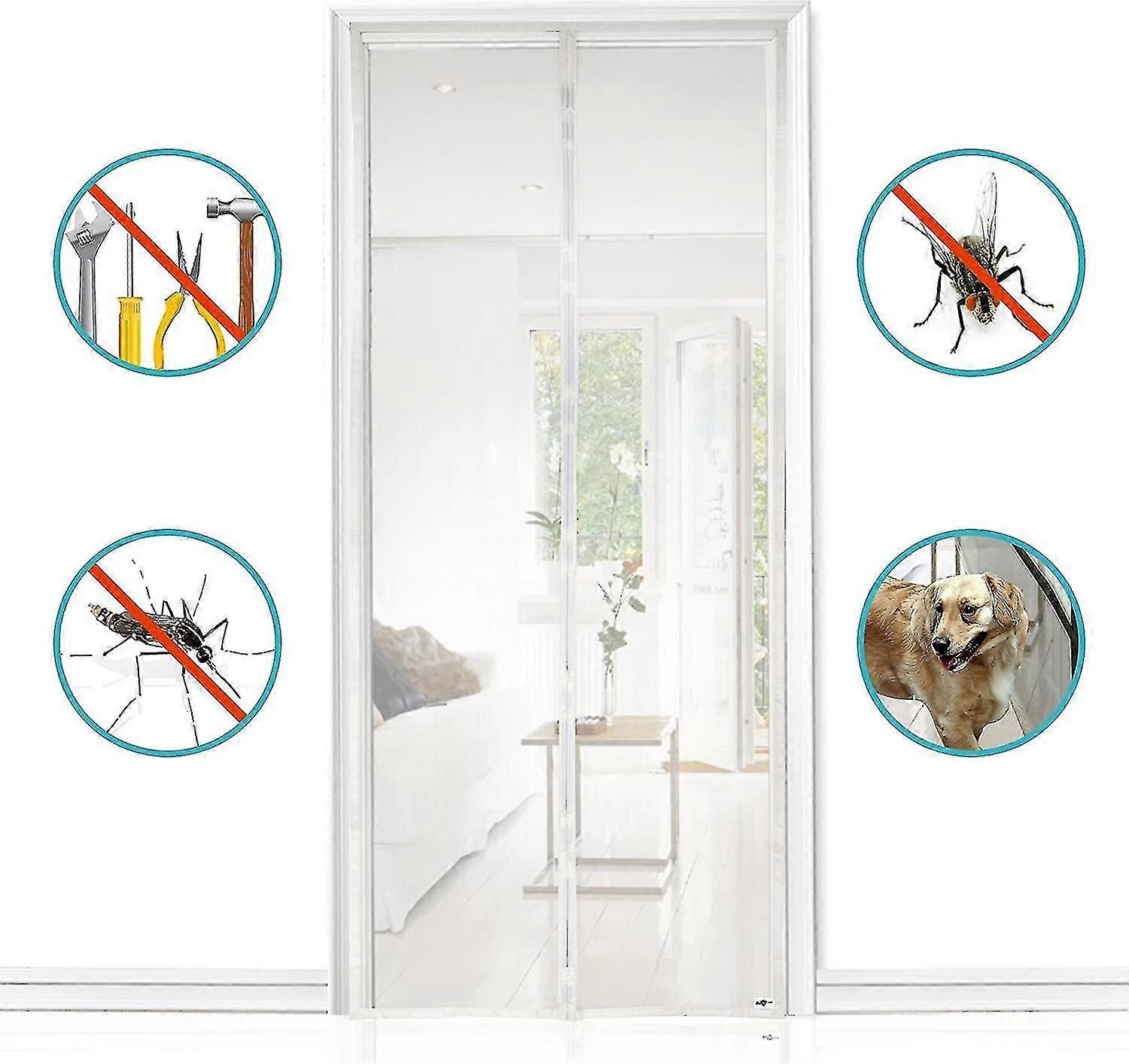 Magnetic Fly Screen Door 80*210 Cm, Magnetic Curtains Can Be Easily Attached And Assembled Without Drilling