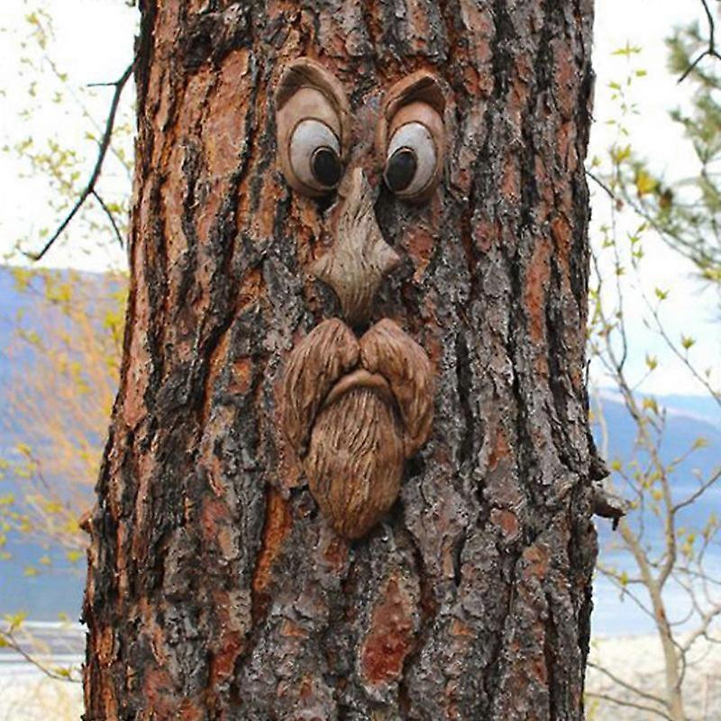 Tree Face Old Man Tree Trunk Weatherproof Hanging Tree Decoration Decorative Garden