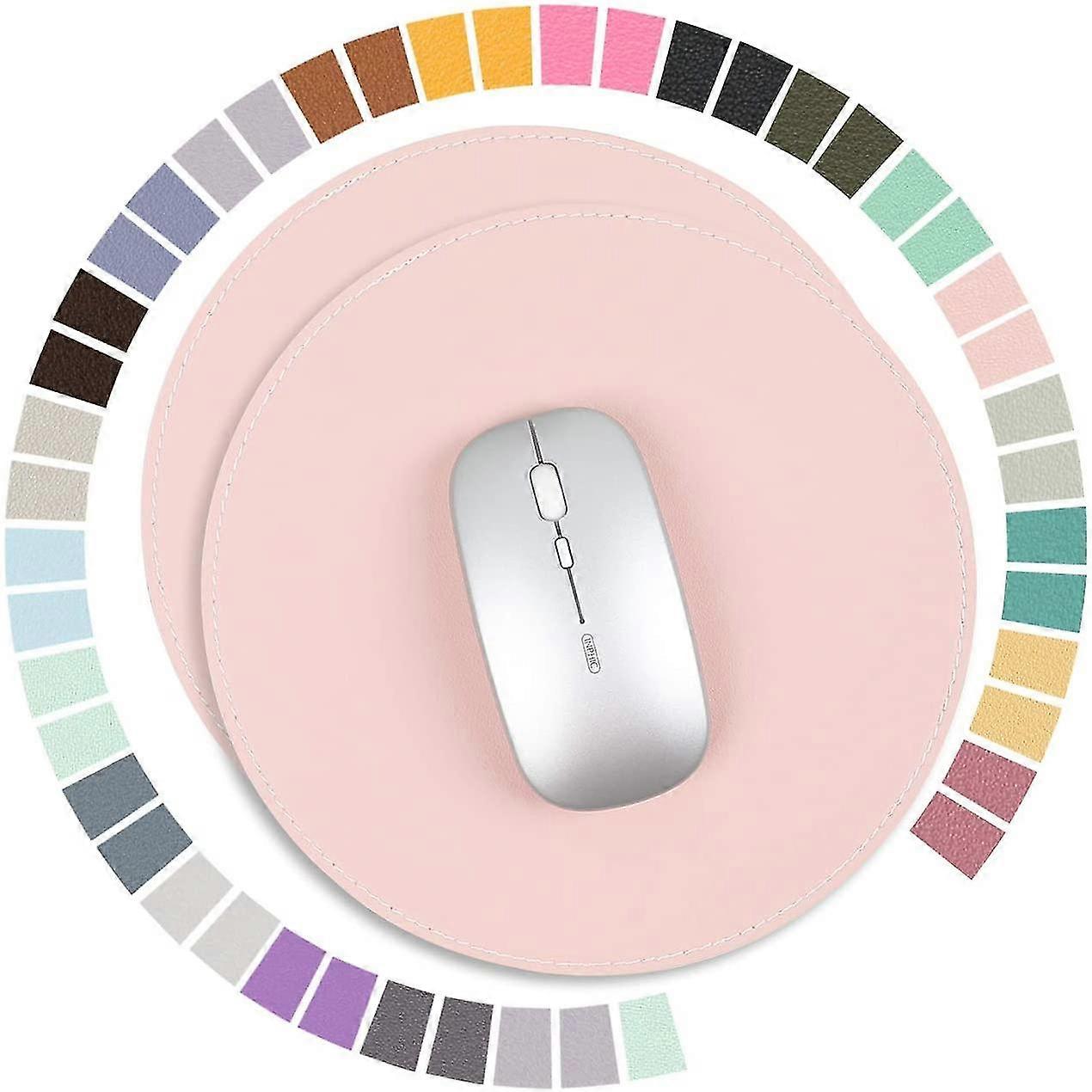 2 Pack Mouse Pad Slim Waterproof Pu Leather Mouse Pad Stitched Edges