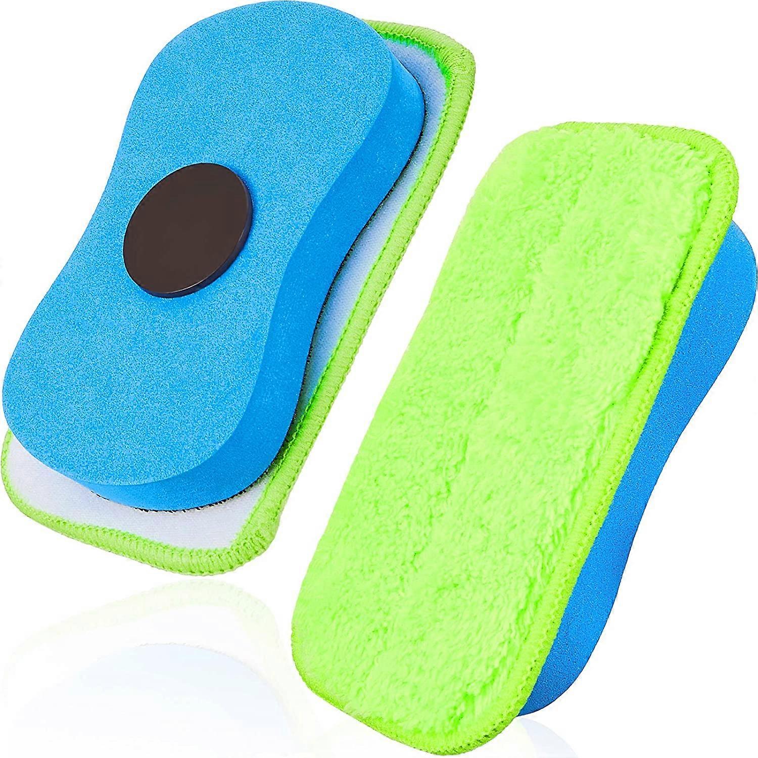 Chalk Eraser Magnetic Blackboard Eraser Multipurpose Cleaner Duster Washable Reusable Erasers (2 Pieces)