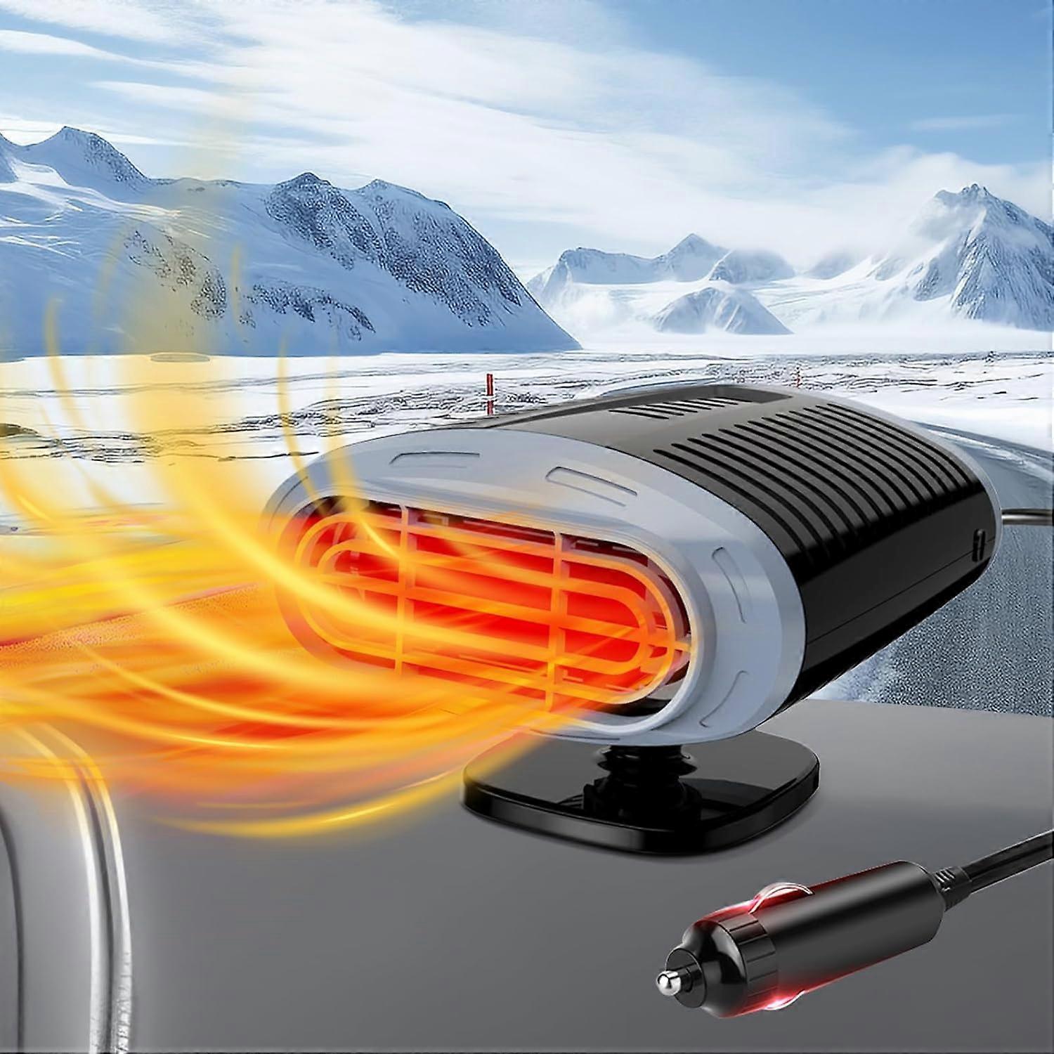 Car Heater, with Cigarette Lighter Window Defogger and Hot Air Blower for Caravans, Truck, Car