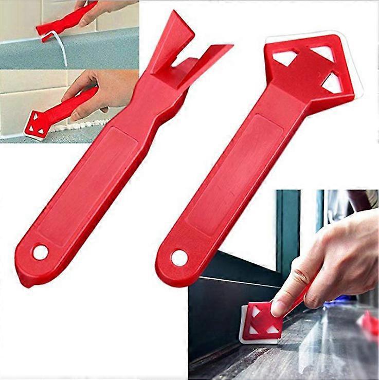 2Pcs/Set Mini Hand Tile Cleaning Tools Scraper Surface Cleaning Shovel (Red)