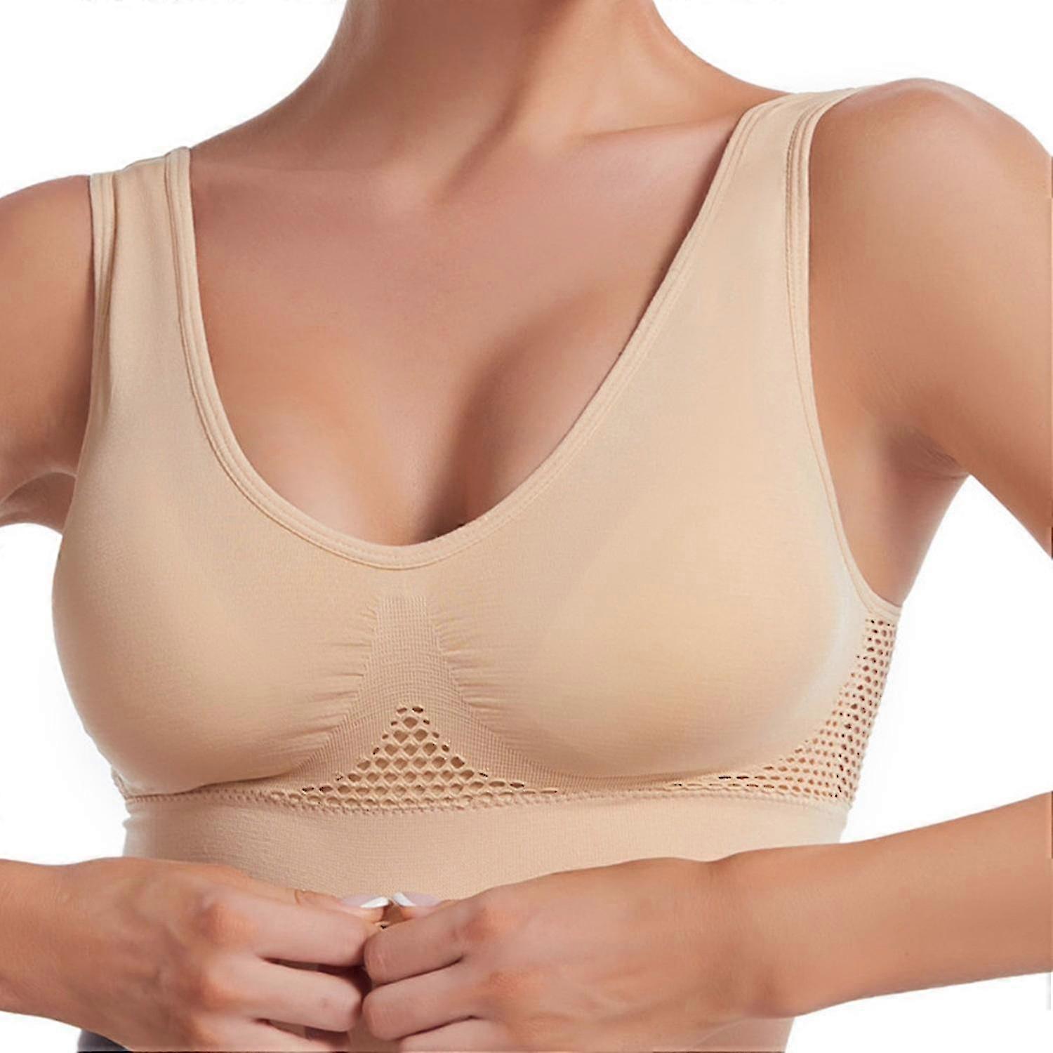 Andas Cool Liftup Air BH 2024 Ny Plus Size Andningsbar Mesh Hole Underkläder Ingen Bygel Hög