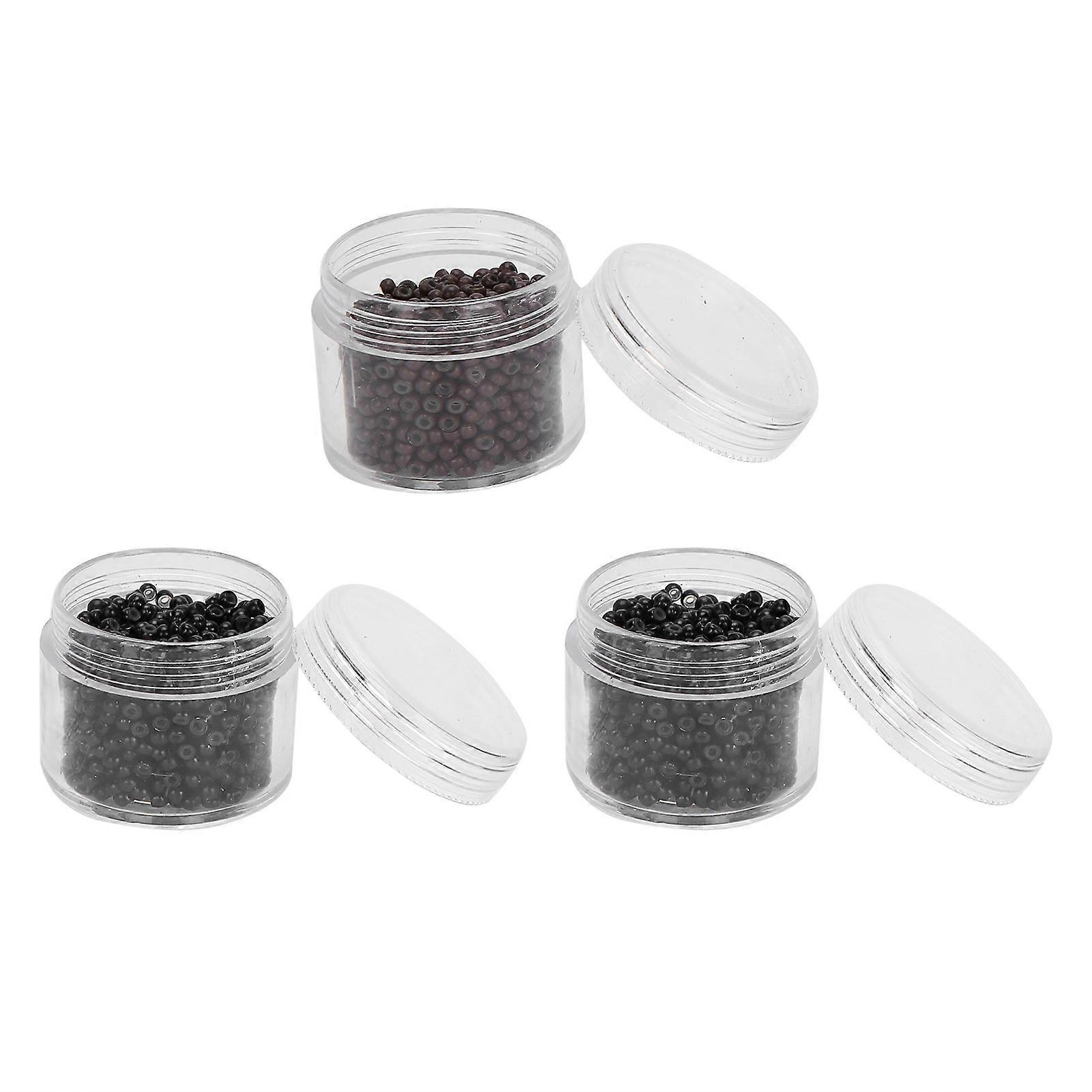 3 Bottles 3.0mm Silicone Micro Links Rings Beads Small Comfortable Hair Extension Tool (1#/3#/5#)