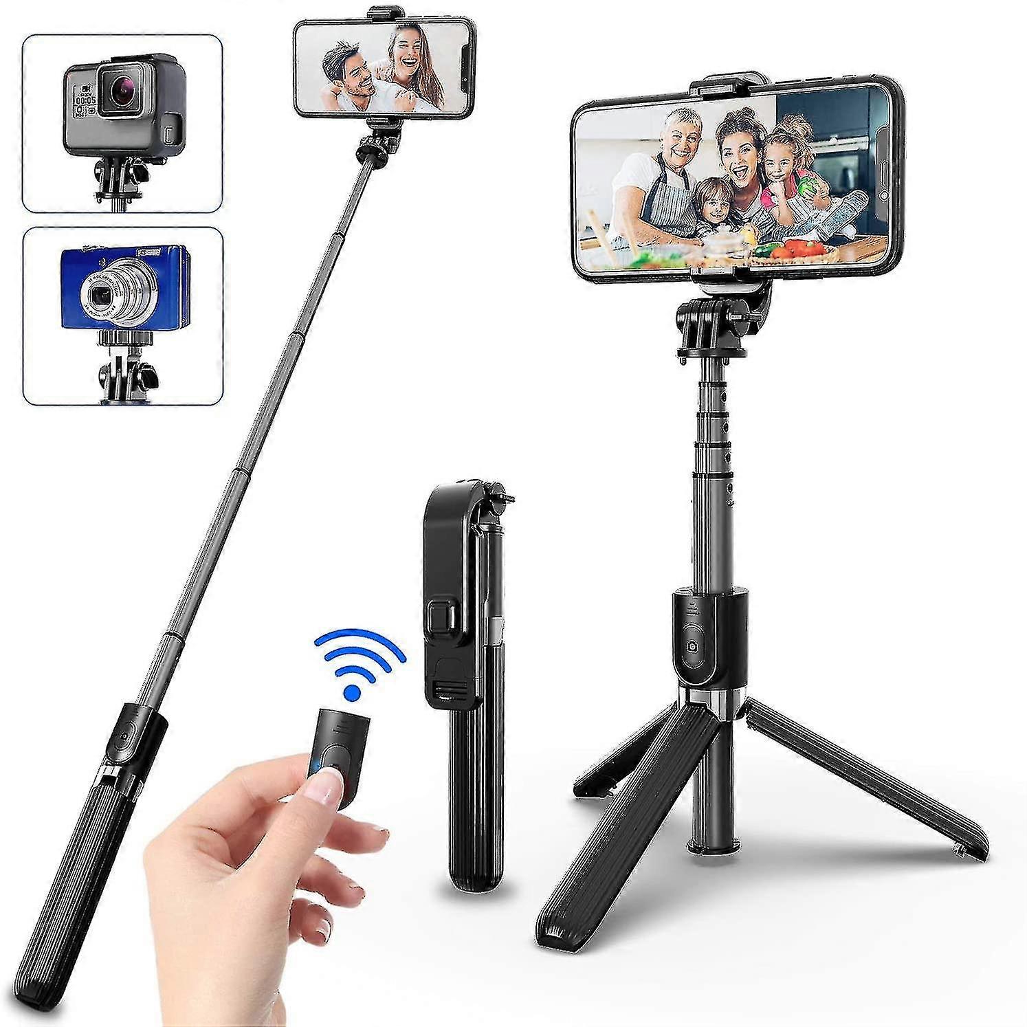 Selfie Stick Tripod, 4 In 1 Extendable Selfie Stick With Bluetooth Remote Release 360 Rotation