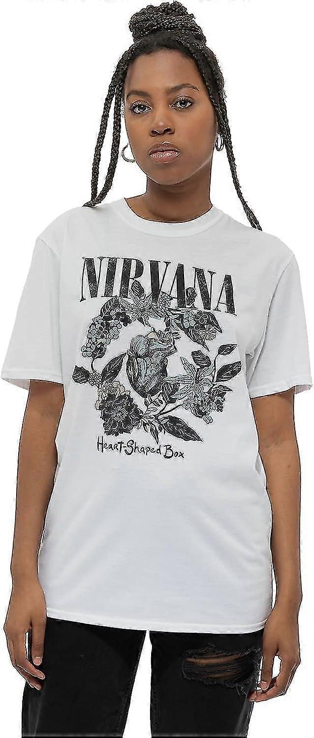 Nirvana Heart Shape Box Hombre Camiseta Blanco Regular