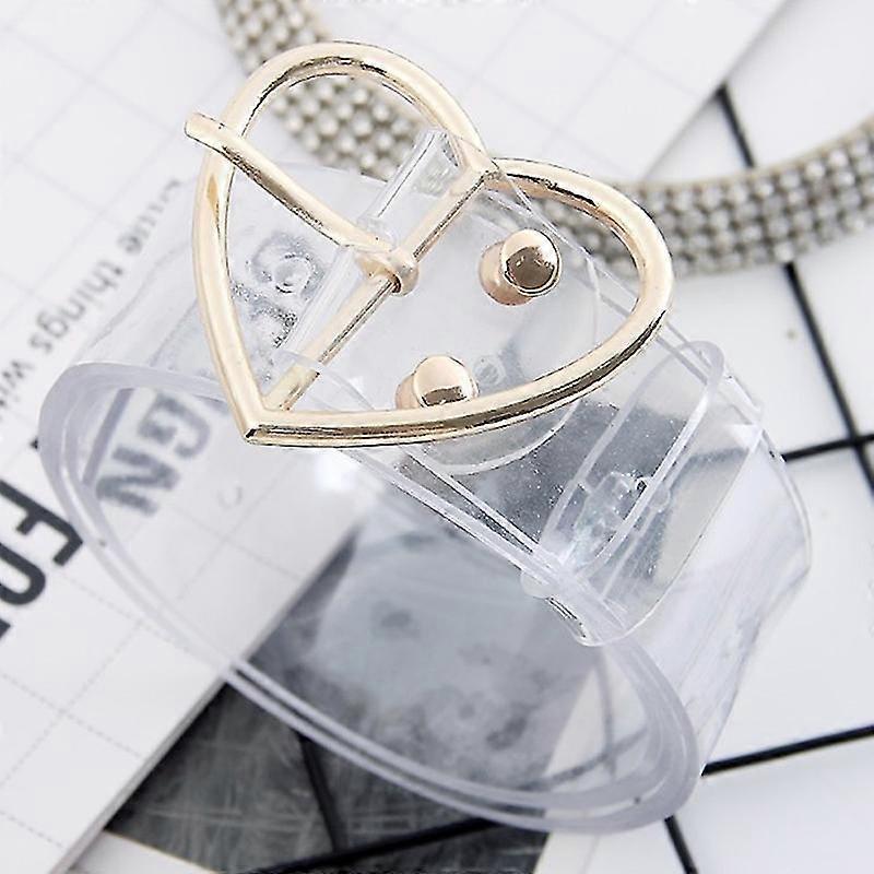 Womens Transparent Linning Stift Spänne Design Klar Midjebälte