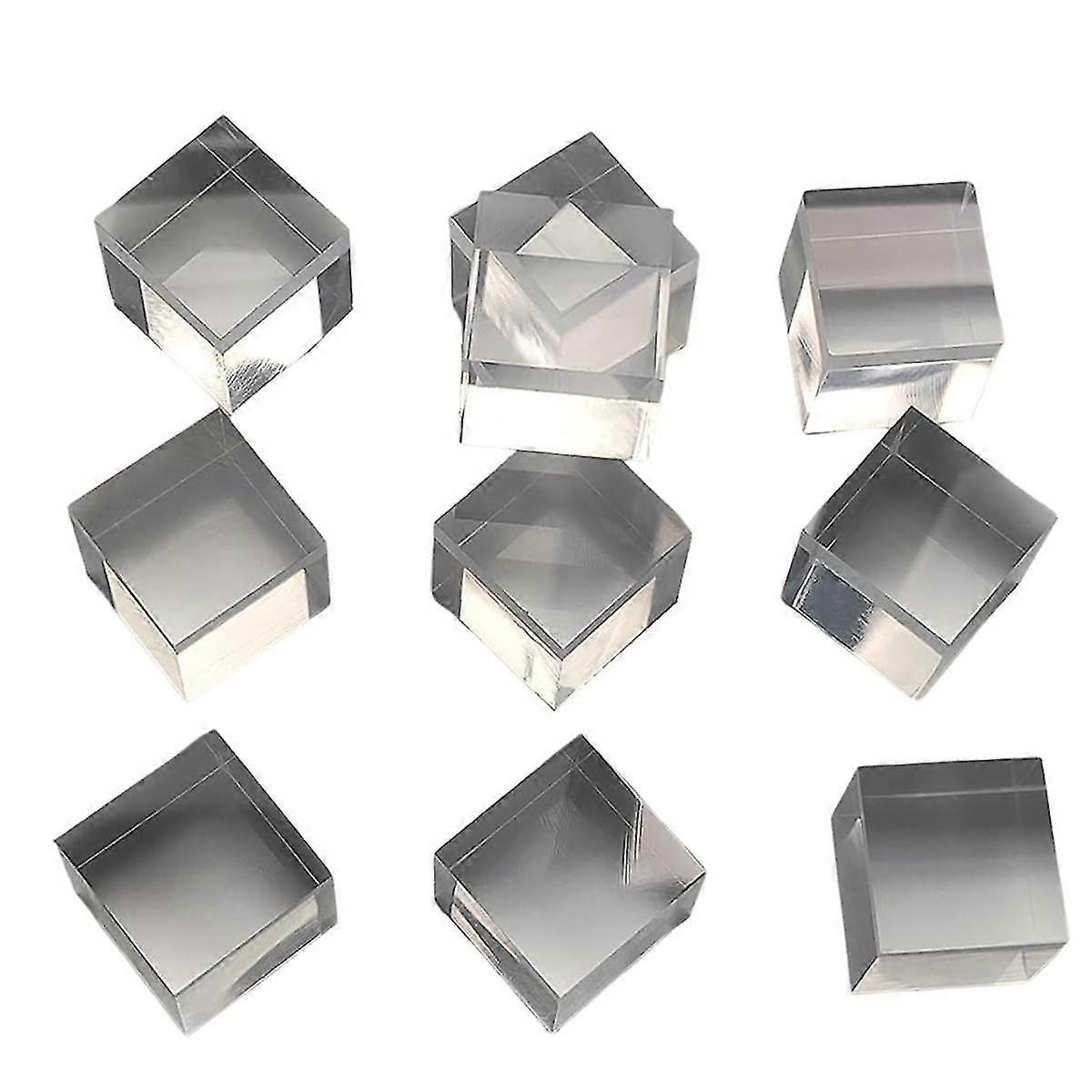 10 Pcs 1inch X 1inch X 1inch Clear Acrylic Square Squares Blocks - All Sides Polished, Plastic Square Rod Peg