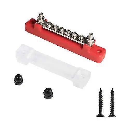 Marine Bus Bar Block Base 100A Bus Bar Block With Cover Power Distribution Terminal Block 12/24V Busbar For Car Boat Caravan RV