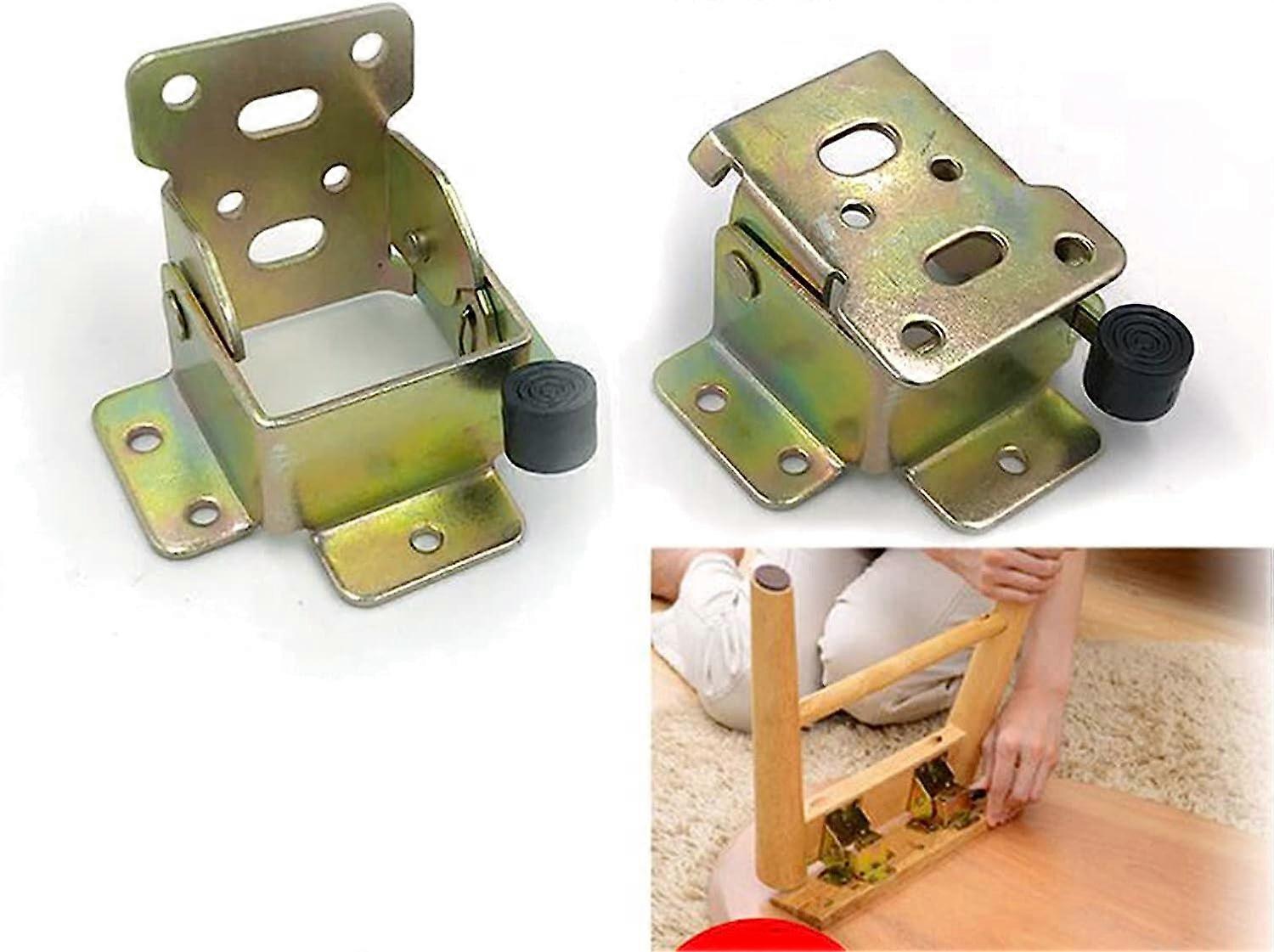 1 Pair90 Degree Self-Locking Folding Table Leg Extension Foldable Telescopic Hidden Shelf Bracket for Desk Bed Hinges (M1-an ya)