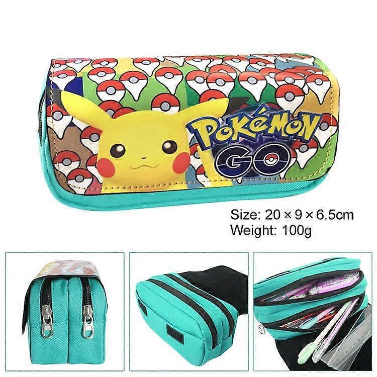 Pikachu Children's Double Pencil Case Large Capacity C