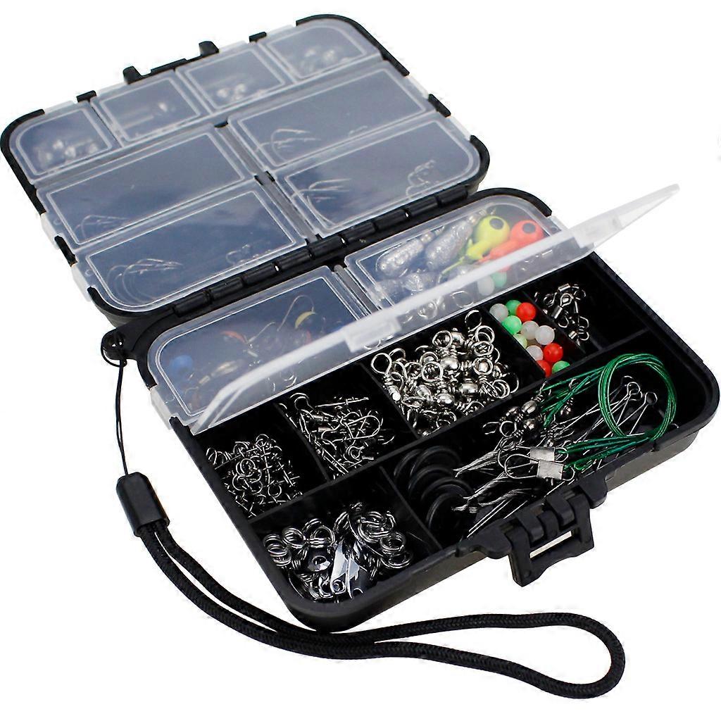 249Pcs Fishing Accessories Kit, Jig Hooks, Bass Ball Casting Weights, Swivels, Lead Sliders with Box