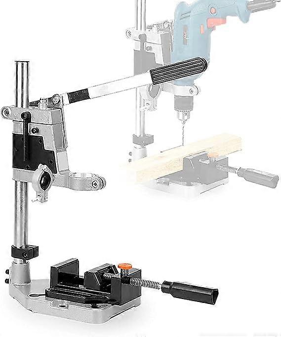 Heavy duty base drill stand, bench vise drill 0-60 mm hub user-friendly handle, bench repair tool holder 38-42 mm clamping range with rubber ring