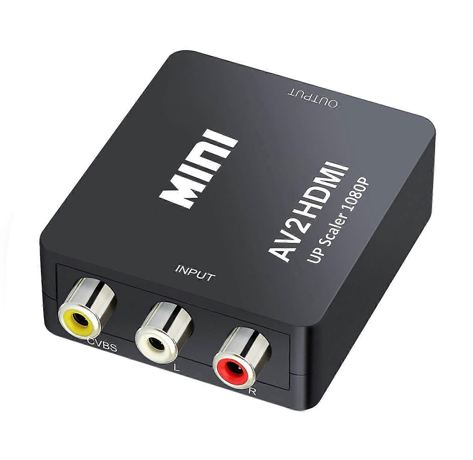 Mini Av Rca Cvbs To Hdmi Video Audio Converters Adapter Support 720 1080p For Camera, Xbox 360, Ps1, Ps2, Wii, N64, Dvd Player, Vhs